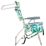 63*70*99cm Heightened Oxford Cloth Silver White Aluminum Tube Bearing 100kg Beach Chair Lemon 14359965