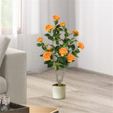 2 Pack Orange Artificial Camellia Tree with Blooming Flower 47174878