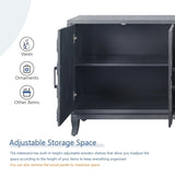 Stronger Vintage Style Buffet Cabinet, Lacquered Accent Storage 4 Door Wooden Cabinets,Thickened W144583481