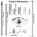 ZUN Professional Dance Pole Rotating Static Dance Pole Portable Detachable Dance Pole Kit, Suitable for 73732657