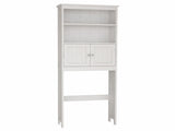 Over The Toilet Rack 2 -Tier Toilet Bathroom Spacesaver Storage Shelf with 2 Doors Wood Storage 54623098