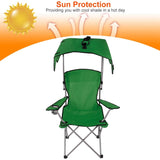 Foldable Beach Canopy Chair Sun Protection Camping Lawn Canopy Chair 330LBS Load Folding Seat w/ Cup 07445250