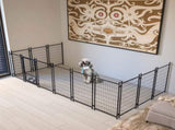 Dog Kennel Outdoor with Roof, 4.23'x5.82'x4.83' Welded Wire Enclosure, Heavy Duty Dog Crate with W2505P380965