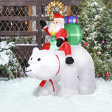 6ft 15W 7pcs LED Lights Santa Claus Rides Polar Bear Garden Santa Claus Decoration 07964549