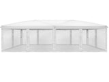10x20 ft Instant Pop Up Canopy Tent White, 6 Mesh Panels 2 Doors 4 Net Sides, Powder Coated Iron 66103089