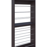 FM FURNITURE Oak Springs Tall Open Shoe Rack with Metal Rails and Multi-Tier Shelves, Wengue B128P301389