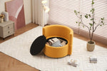 ZUN 029-Teddy Fabric Swivel And Storage Chair With Back Cushion For Living Room,Yellow W527P166251