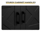 Black Embossed Fireplace TV Stand, 179*35*57.5cm, Particle Board. 4 doors & 2 shelves, barn door 47721966