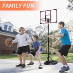 ZUN Portable Basketball Hoop System Stand Height Adjustable 7.5ft - 9.2ft with 32 Inch Backboard and 18664402