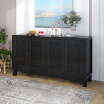 ZUN Large Storage Space Sideboard, 4 Door Buffet Cabinet with Pull Ring Handles for Living, Dining 15869151