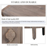 Carved Flower Door Handle, Antique Four Door Cabinet for Living Room Kitchen Hallway 88163918