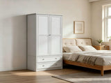 () Particleboard Wardrobe with Melamine Finish Featuring 2 Doors and 2 Drawers 40223349