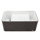 80QT Rattan Square Legs Cooler with Shelf 16526367