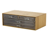 3 Tier 4 Drawer Cosmetic Organizer and Jewelry Chest in Bamboo 87247184
