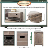 Storage Bench with Removable Basket and 2 Drawers, Fully Assembled Shoe Bench with Removable Cushion 20282827