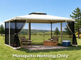 Zippered Mesh Sidewall Netting for 10' x 12' Gazebos & Canopy Tents, Replacement Screen Walls 34458424