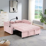ZUN 1 versatile foldable sofa bed in 3 lengths, modern sofa sofa sofa velvet pull-out bed, adjustable W2151127334