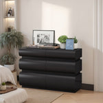 ZUN 6 Drawer Dresser for Bedroom, Black Dresser No Handle, Modern 6 Chest of Drawers with Wide Storage W757P235728