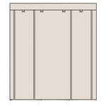 ZUN 69" Portable Clothes Closet Non-Woven Fabric Wardrobe Double Rod Storage Organizer Beige 11782049