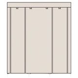 ZUN 69" Portable Clothes Closet Non-Woven Fabric Wardrobe Double Rod Storage Organizer Beige 11782049