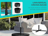Black Universal Cross Brace Umbrella Stand, Heavy Duty Base for Small Offset & Large Market 58197988