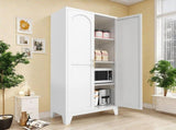 61'' 2 Shapely Doors Cabinet, Metal Storage Cabinet with Doors and Adjustable Shelves, for Bedroom, 54735859