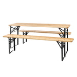 ZUN Picnic Combo 3PCS Set, 5.8FT Wood Table and Bench Set 54211834