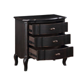 Antique Black 3-Drawer Nightstand B062P215400
