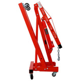 ZUN 2 Ton Folding Engine Hoist Cherry Picker Shop Crane Hoist Lift, Heavy Duty Steel with 6 Iron Caster 10895565