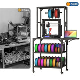 3D Printer Stand, Heavy Duty 3D Printer Table Stand with Filament Storage Rack, T-Shaped Spools 00837122
