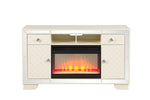 ZUN TV Stand With Electric Fireplace in Beige B00969710