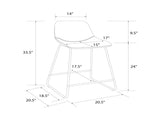 Scoop Counter Height Stool, Camel Faux Leather 22621671