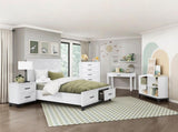 White Finish Writing Desk with Drawer Wooden Furniture 1pc B011P255285
