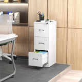 3 Drawer Metal Vertical File Cabinet with Lock and Card Slot Office Home Vertical File Cabinet for 09981331
