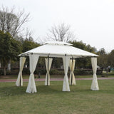 ZUN 13x10 Outdoor Patio Gazebo Canopy Tent With Ventilated Double Roof And Mosquito net W419P144892