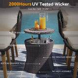 ZUN K&K 5 Pieces Patio Furniture Chair Sets, Patio Conversation Set With Wicker Cool Bar Table, WF324995AAW