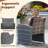 Black 3 Pieces Patio Furniture Set with Tempered Glass Coffee 86888639