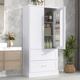 Tall Bathroom Storage Cabinet, Cabinet with Two Doors and Drawers, Adjustable Shelf, MDF Board, N725P178675K