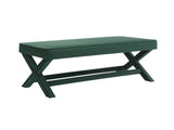 Comfort Double Bench Upholstered in Velvet Fabric,Stool Stylish X-Crossed Legs,Comfort Cushion W2671P441834