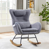 ZUN Rocking Chair Nursery, Modern Rocking Chair with High Backrest 40661793