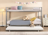 METAL BUNK BED WITH TRUNDLE SILVER W311120501