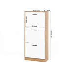 ZUN Shoe Storage Cabinet with 3 White Panel Flip Drawers, Freestanding Organizer for Entryway, Narrow W409P194946