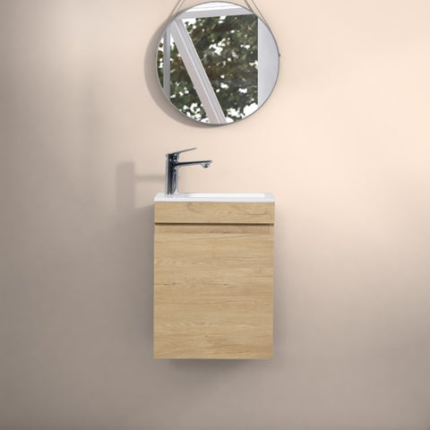 ZUN 16" Floating Bathroom Vanity with Sink, Wall-Mounted Small Bathroom Storage Vanity Cabinet with W1573P168717