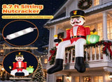 8.7 FT Lighted Inflatable Christmas Nutcracker Yard Decoration with Built-in LED Lights, Blow Up 36971485