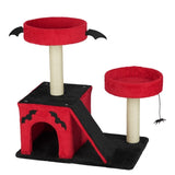 26" Gothic Cat Tree, Cat Tower with Spacious Cat Condo, 2 Padded Perches, Spider Toy, Scratching 74939297