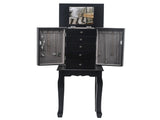 Standing Jewelry Armoire with Mirror, 5 Drawers & 6 Necklace Hooks, Jewelry Cabinet Chest with Top 54277669