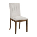 ZUN Contemporary Brown Finish Dining Chairs Set of 2 Fabric Upholstery Seat and Back Wooden Kitchen B011P242834