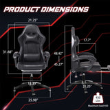 Video Game Chairs for Adults, PU Leather Gaming Chair with Footrest, 360&degSwivel Adjustable Lumbar 14800576