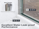 (NEW) 56"-60"W*72" H Semi-Frameless Double Sliding Shower Door, Bypass Shower Door, 1/4" (6mm) Thick W2813P388006