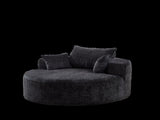55'L Polyester Sponge single sofa,No Assembly Required,Fluffy Modern Sleeper Chair for Living room, W834P431153